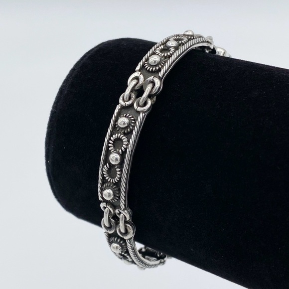 Vintage Sterling Silver 925 Mexico Link Bracelet - Picture 1 of 10